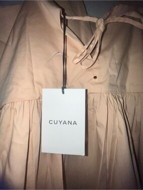 Cuyana Blush Peach V-Neck Tiered Maxi Dress